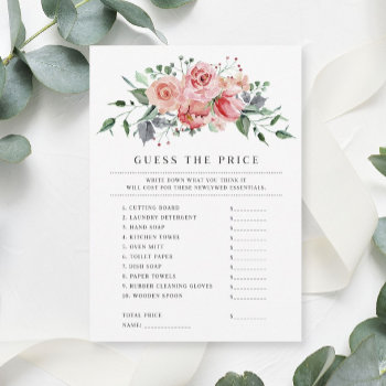 Bridal Shower Guess The Price Game Card by lilanab2 at Zazzle