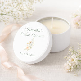 Bridal Shower Guest Gift Wildflower Garden Party Mini Candle Favors
