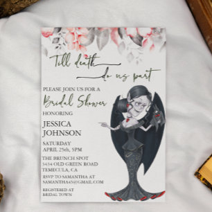 Bridal Shower Halloween Vampire Black Red Invitation