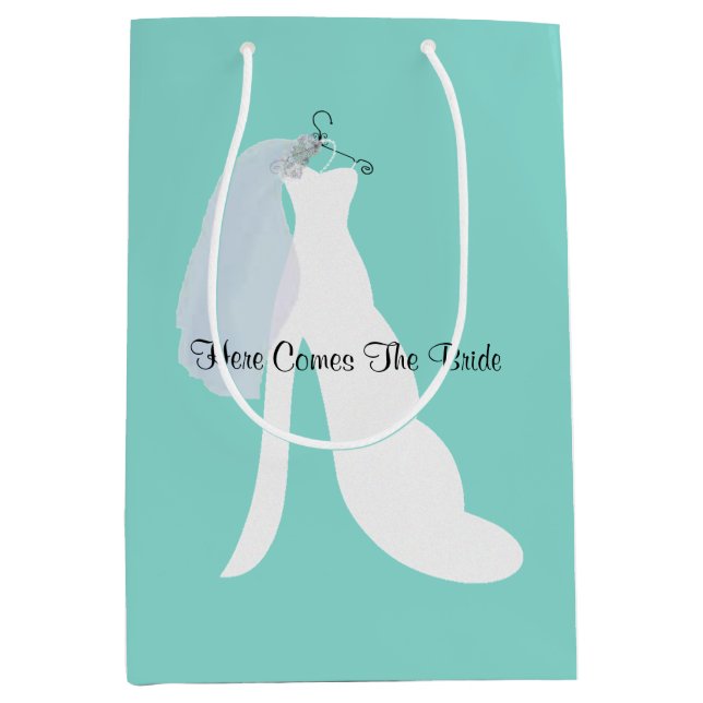 Bridal Shower Here Comes The Bride Party Medium Gift Bag (Front)