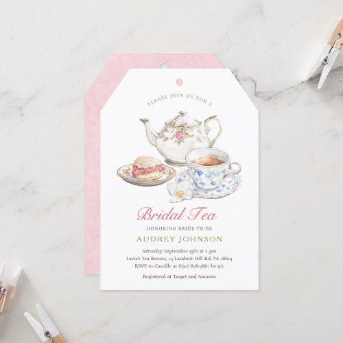 Bridal Shower High Tea Royal Traditional British Invitation