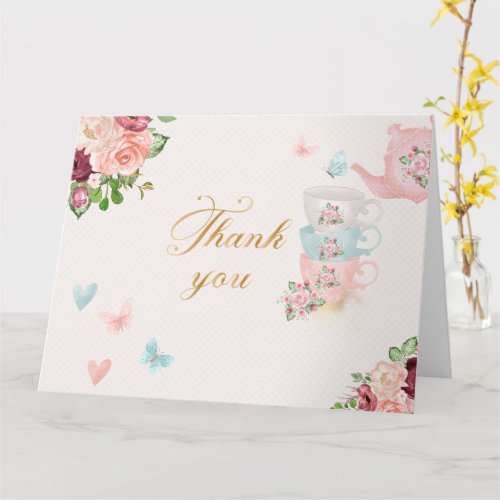 Bridal shower high tea thank you  card