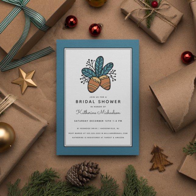 BRIDAL SHOWER | Holiday Christmas Winter Invitatio Invitation (Creator Uploaded)