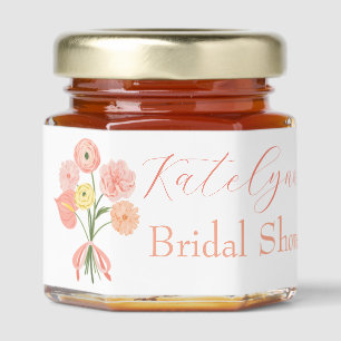 Bridal shower honey favor floral sweet honey jar favors