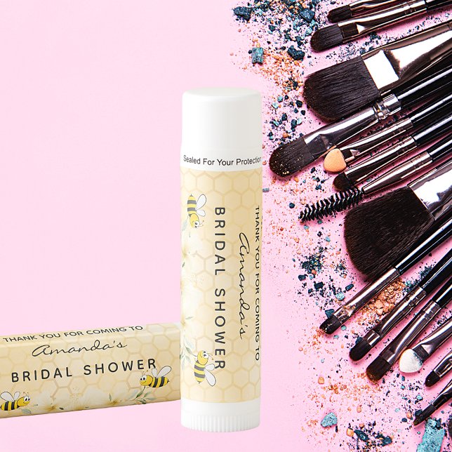 Bridal shower honeycomb bees yellow flowers lip balm (Creator Uploaded)