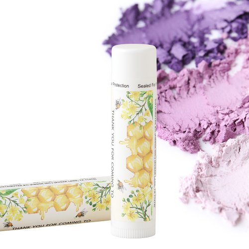 Bridal shower honeycomb bumble bees thank you lip balm