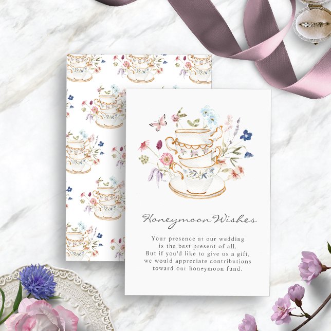 Bridal Shower Honeymoon Wishes Card (Bridal Shower Tea Honeymoon Wishes Card by Painted Paperie
)