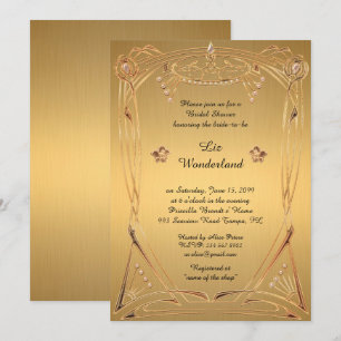 Bridal Shower Honoring, great Gatsby, GOLD Invitation