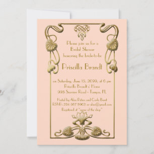 Bridal Shower Honoring, great Gatsby style, pink Invitation