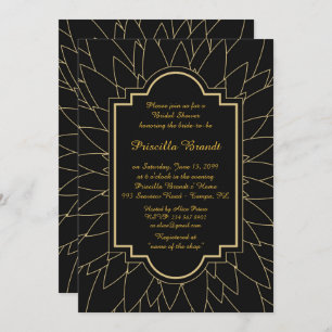 Bridal Shower Honoring, Monet's Dahlia style,black Invitation