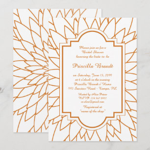 Bridal Shower Honoring, Monet's Dahlia style,white Invitation