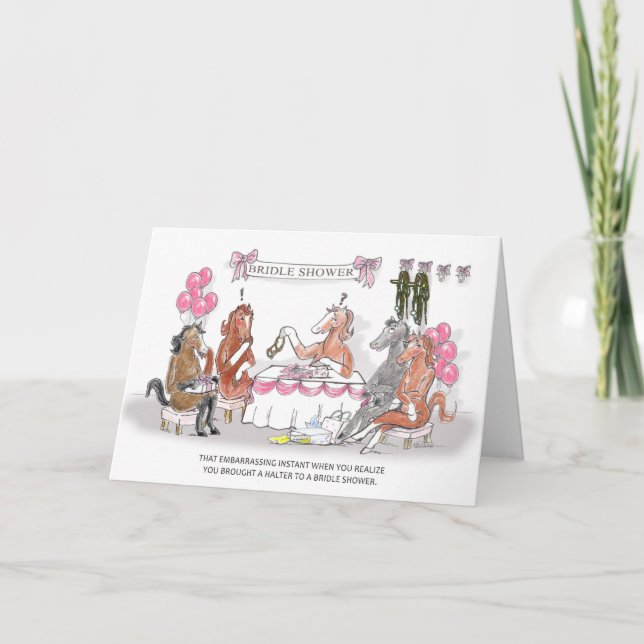 Bridal Shower Horse Humor Greeting Card (Front)