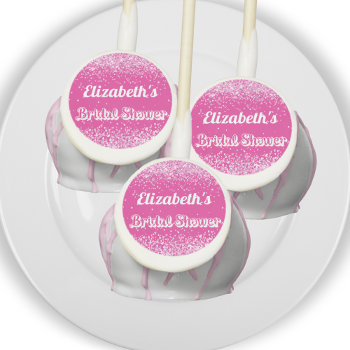 Bridal Shower Hot Pink White Name Cake Pops by Thunes at Zazzle