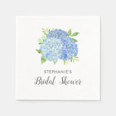 Bridal Shower Hydrangea Blue Floral Napkins (Front)