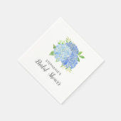 Bridal Shower Hydrangea Blue Floral Napkins (Corner)