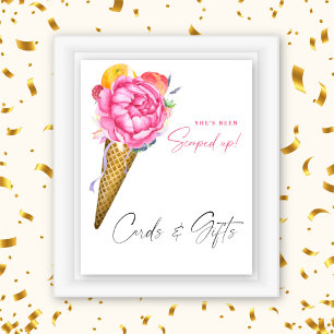 Bridal shower - Ice cream - Cards and Gifts Poster