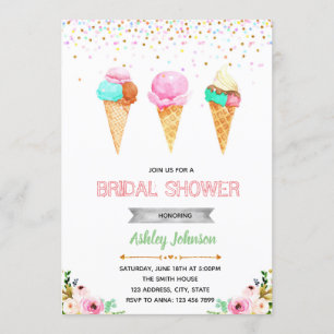 Bridal shower ice cream invitation