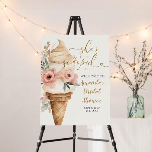 Bridal Shower Ice Cream She's Been Scooped Up Foam Board