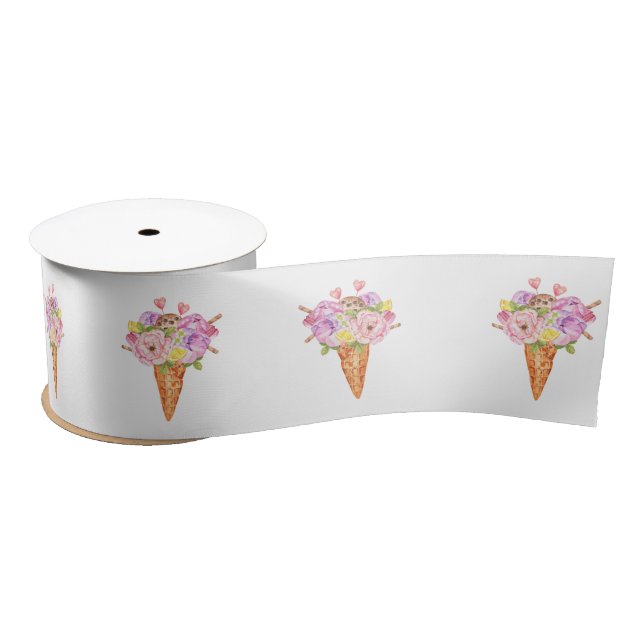 Bridal shower ice cream theme ribbon (Spool)