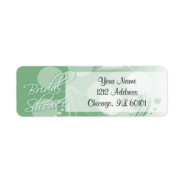 Bridal Shower in a Mint Green and White Label (Front)