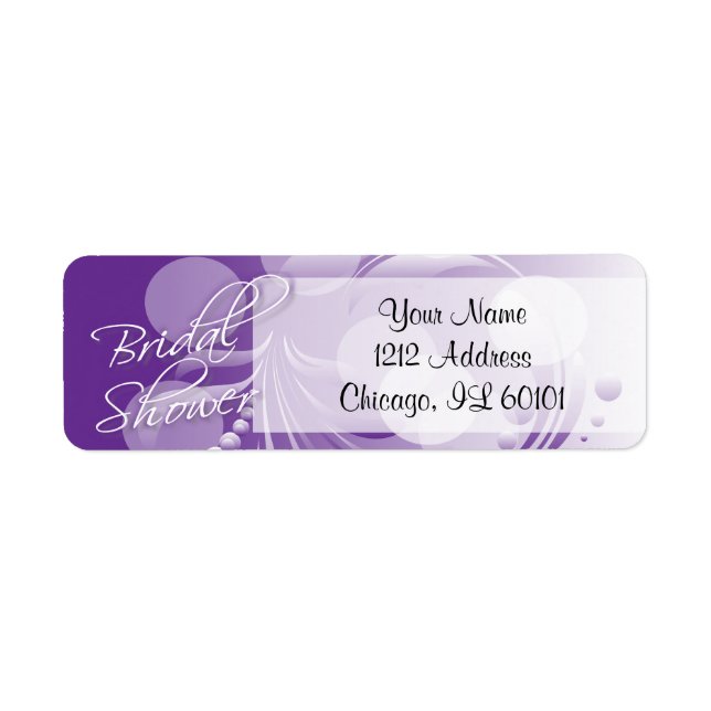 Bridal Shower in a Purple and White Label (Front)