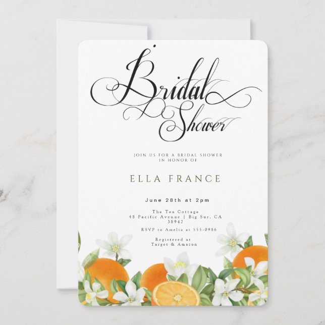 Bridal Shower in Bloom & Lemons Invitation (Front)