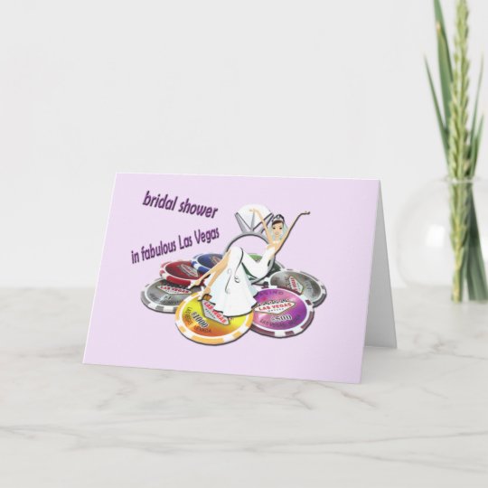 BRIDAL SHOWER IN FABULOUS LAS VEGAS CARD Zazzle