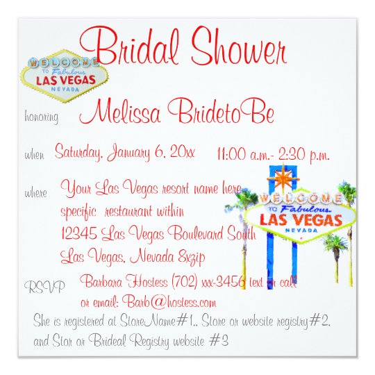 Bridal Shower in Las Vegas Invitation
