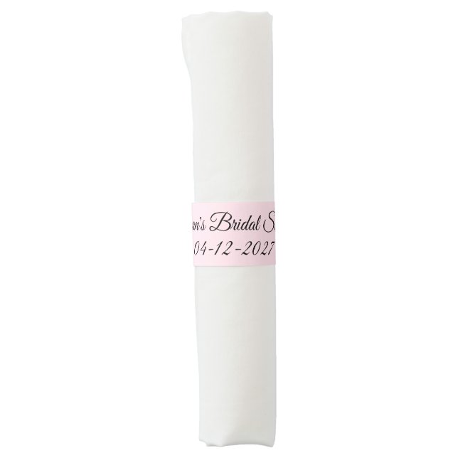 Bridal Shower in Light Pink: Napkin Bands (Front)