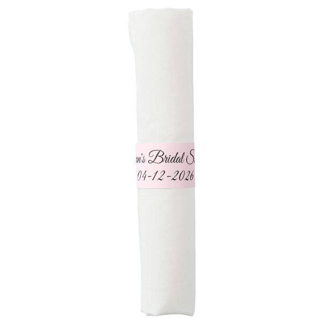 Bridal Shower in Light Pink: Napkin Bands (Front)