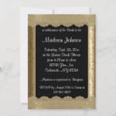 Bridal Shower in Metallic Antique Gold & Lace Invitation (Back)
