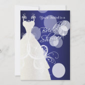 Bridal Shower in Metallic Dark Blue Invitation (Front)