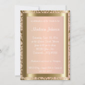 Bridal Shower in Metallic Gold and Pink Rose Invitation (Back)