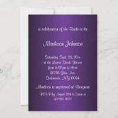 Bridal Shower in Metallic Purple Invitation (Back)
