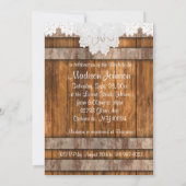 Bridal Shower in Rustic Barn Wood and Lace Invitation (Back)