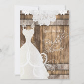 Bridal  👰 Shower in Rustic Wood and Lace  💕 Invitation (Front)