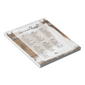Bridal Shower in Rustic Wood and White Lace Game Notepad (Angled)