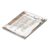 Bridal Shower in Rustic Wood and White Lace Game Notepad (Rotated)