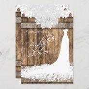 Bridal 👰  Shower In Rustic Wood & White Lace Invitation at Zazzle