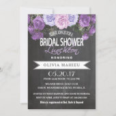 Bridal Shower in Vintage Purple Rose Invitation (Front)