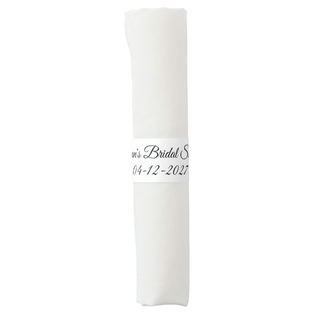 Bridal Shower in White: Napkin Bands (Front)