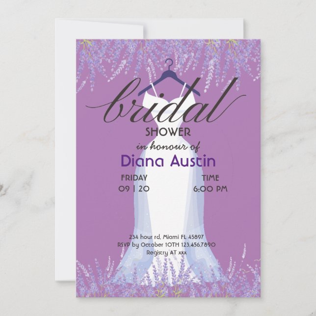 Bridal Shower Incitation with QR code Invitation (Front)
