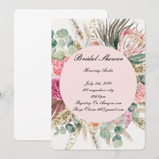 BRIDAL SHOWER INVITATION (Front/Back)