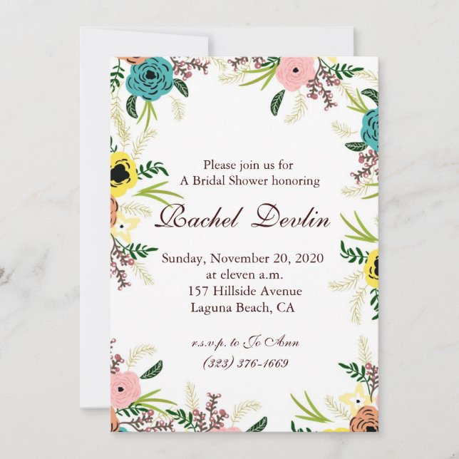 Bridal Shower Invitation (Front)