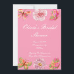 bridal shower invitation<br><div class="desc">BRIDAL SHOWER INVITATION PINK FLORAL AND BUTTERFLY DESIGN.</div>