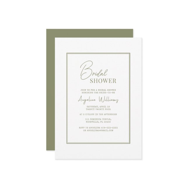  Bridal Shower Invitation (Front/Back In Situ)