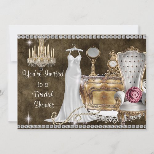 BRIDAL SHOWER INVITATION Antique Wallpaper