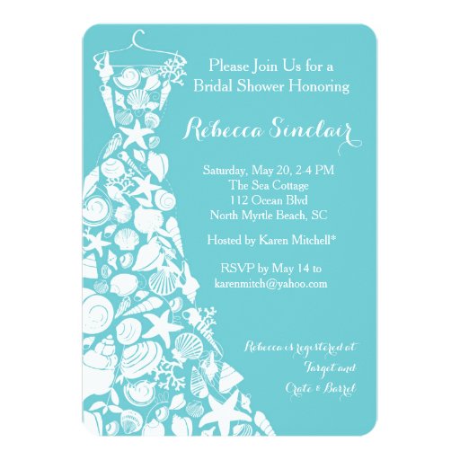 Beach Wedding Bridal Shower Invitations 1