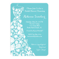 Bridal Shower Invitation, Beach, Sea Shell Dress Invitation