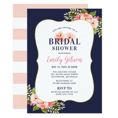 Bridal Shower Invitation | Blush Floral Watercolor
